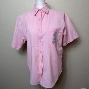 Separate Issue Blouse Womens Small Pink Floral Cottagecore Button Up Top 1990s